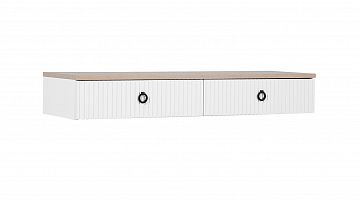Навесной туалетный стол Zima (Зима), цвет Гикори кингстон+Белый